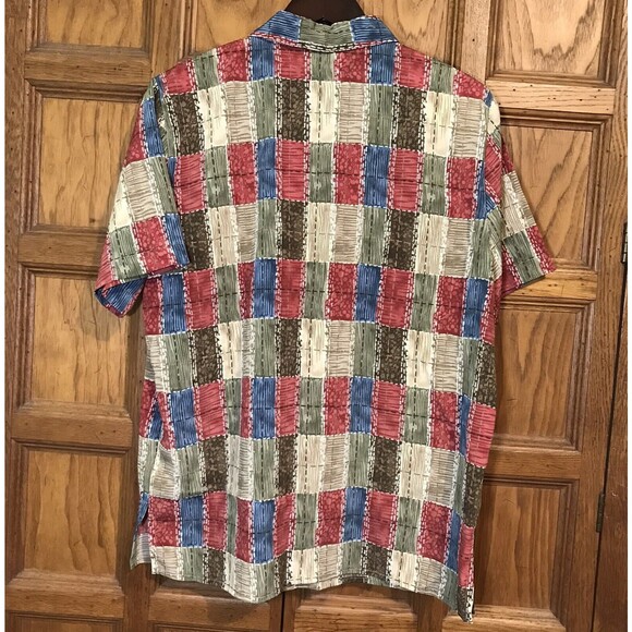 Alfred Dunner Women's 14 Multicolor Blouse Short Sleeve Button-Up Crepe Top - Picture 5 of 8